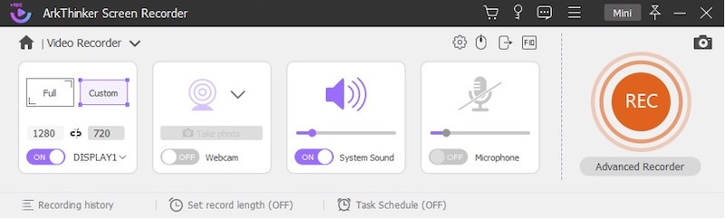 Arkthinker Screen Recorder Video Recording