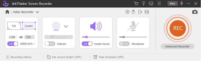 Arkthinker Schermrecorder Video-opname