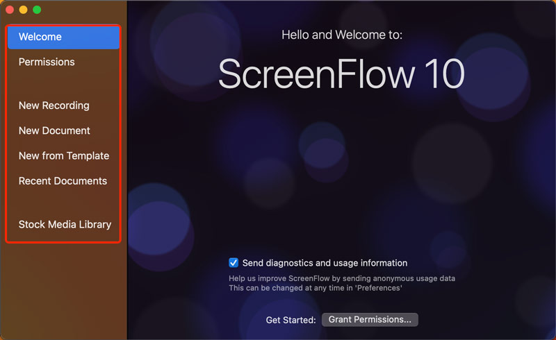 Öffnen Sie ScreenFlow 10 auf dem Mac