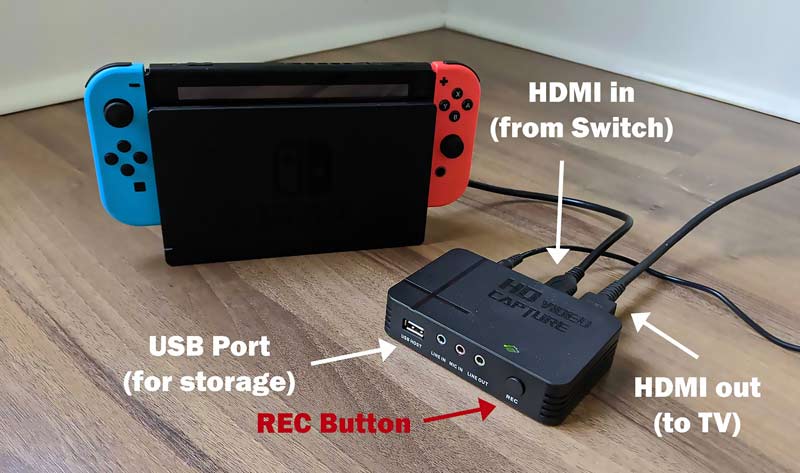 Nehmen Sie mit einer Capture Card auf Nintendo Switch auf