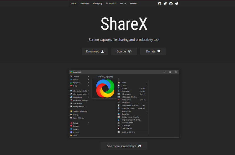 ShareX-interface