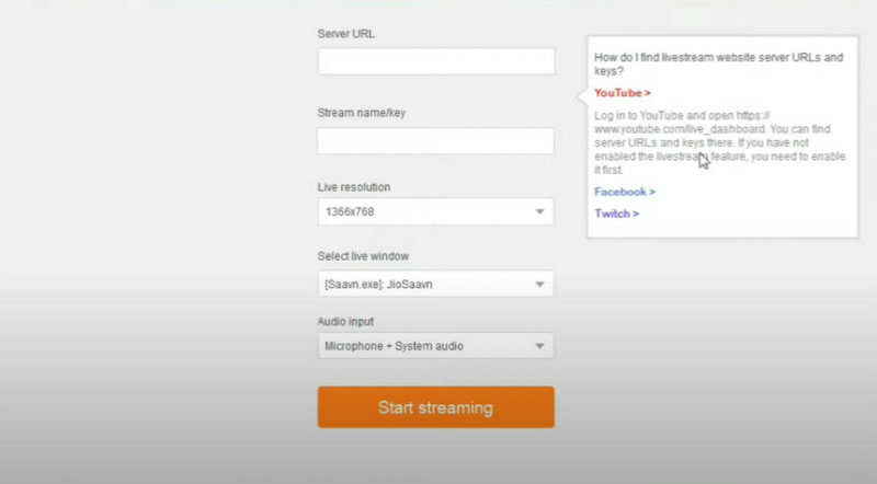 Streamujte na ploše