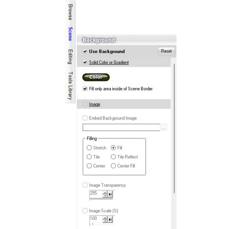 Option d'arrière-plan