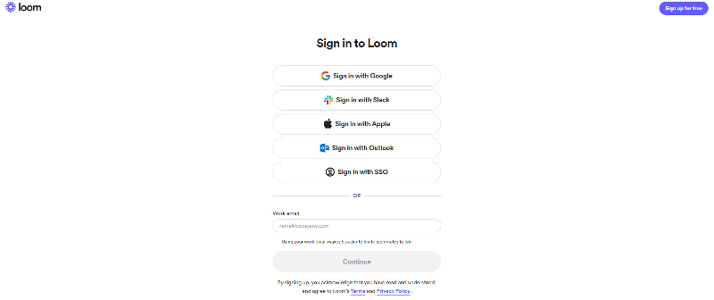 Loom Sign Up