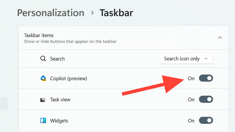 Personalization Taskbar