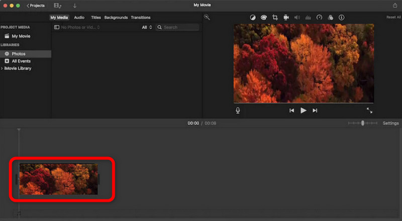 Drag the Video iMovie