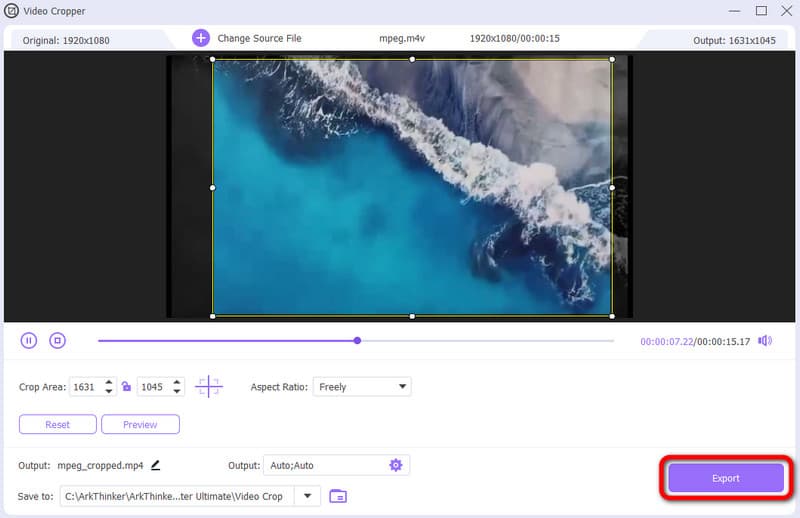 Export Cropped Video