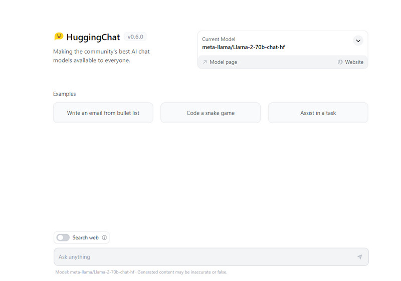 Hugging Chat AI Chatbot