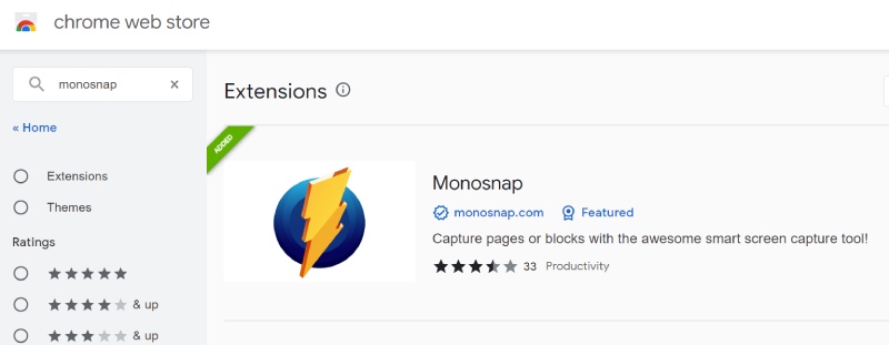 احصل على ملحق Monosnap