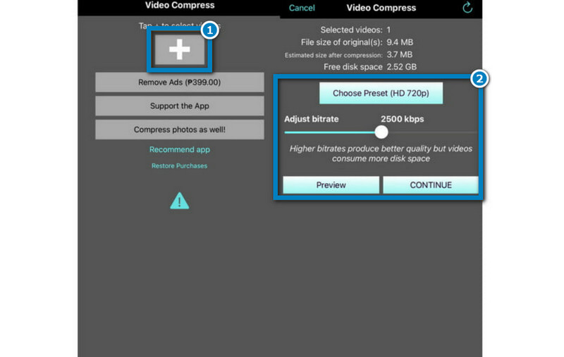 適用於 iOS 的視訊壓縮器