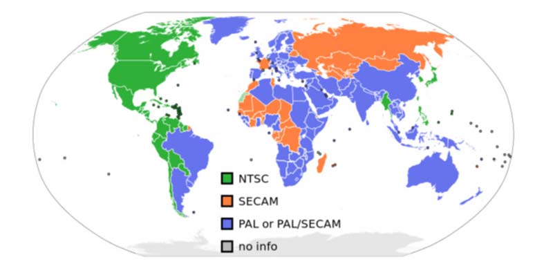 NTSC 與 PAL 國家