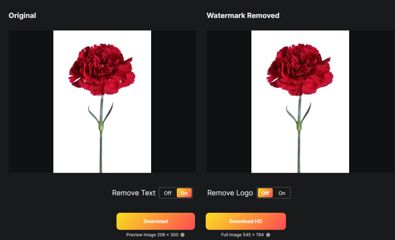 Видалити водяний знак зображення в WatermarkRemover.io