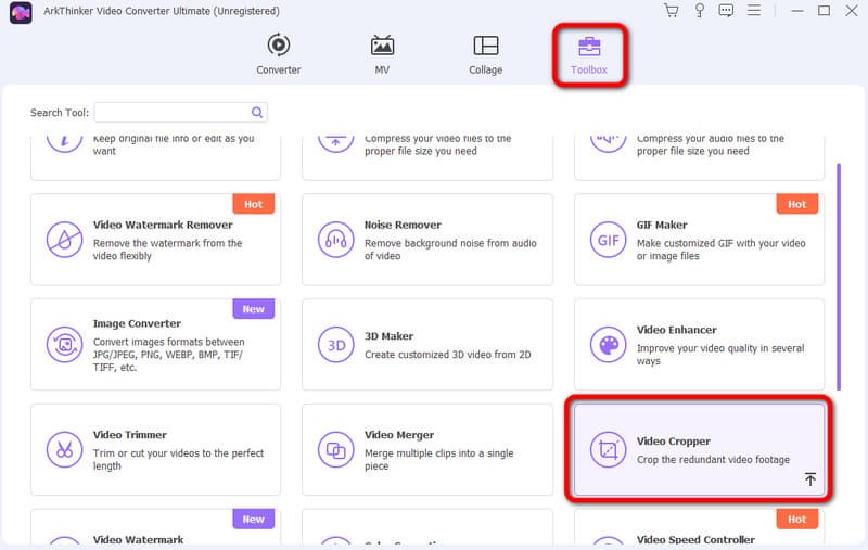 Video Cropper Toolbox Section