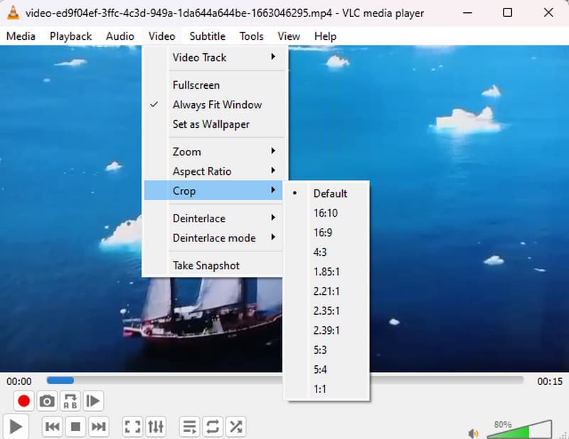 VLC Crop Video