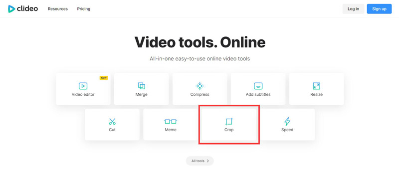 Click Crop Video in Clideo