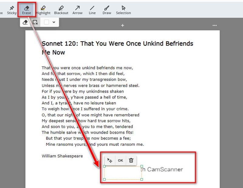 Eliminar la marca de agua de Camscanner de un PDF en PDFiller