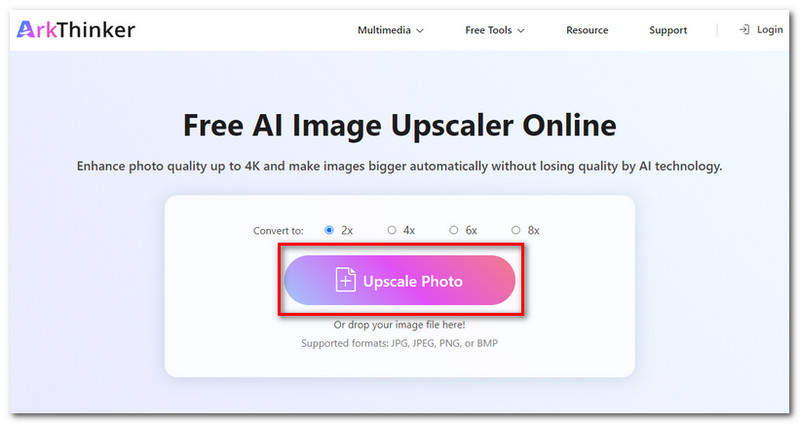 Arkthinker Image Upscaler にアクセスする