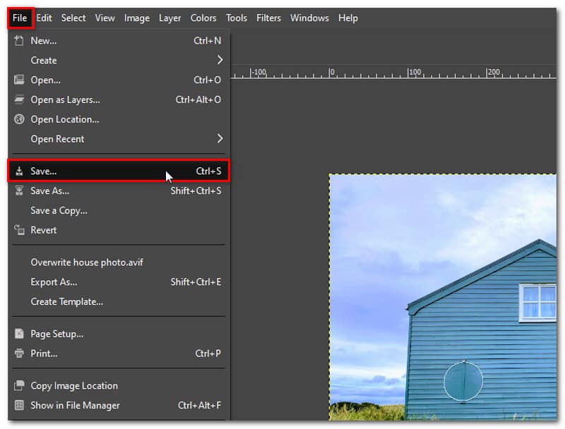 GIMP 画像を保存