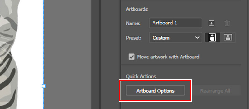 Select Artboard Option