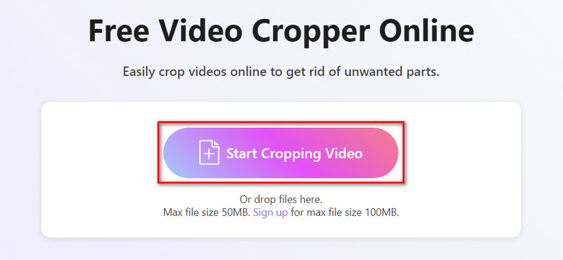 Start Cropping Video Button