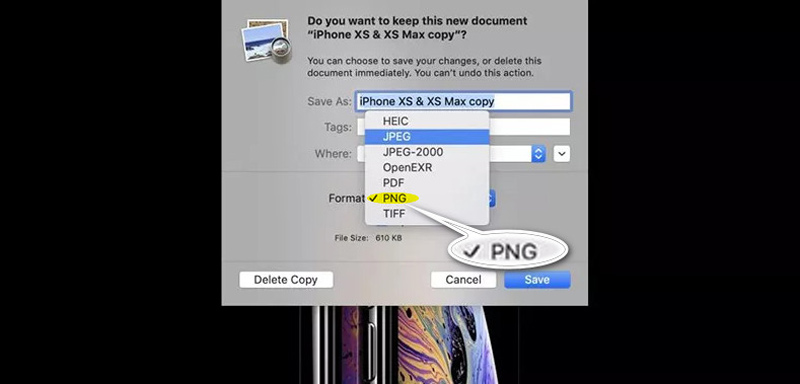 Convert TIFF to PNG in Mac Preview