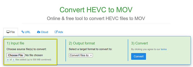 Carica HEVC Freefileconvert