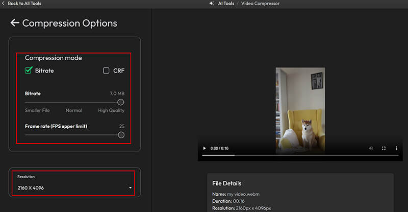 Webm Compression In Flixier