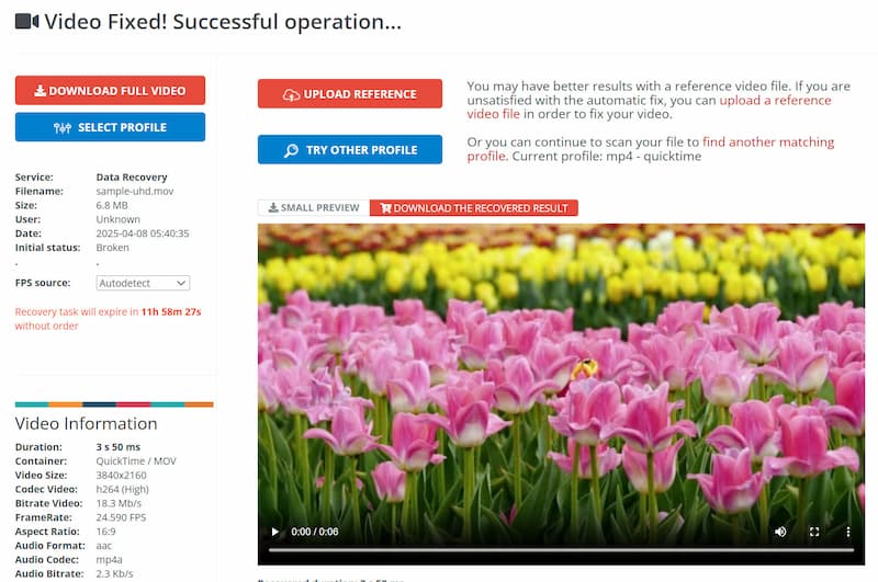 在 Fixvideo 中分析損壞的 MOV