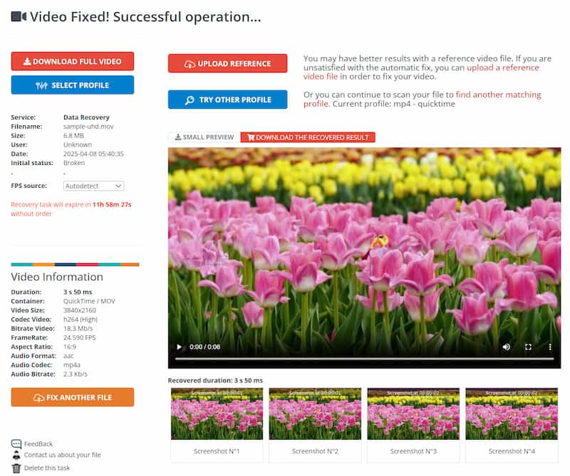 在 Fixvideo 中下載修復的 MOV