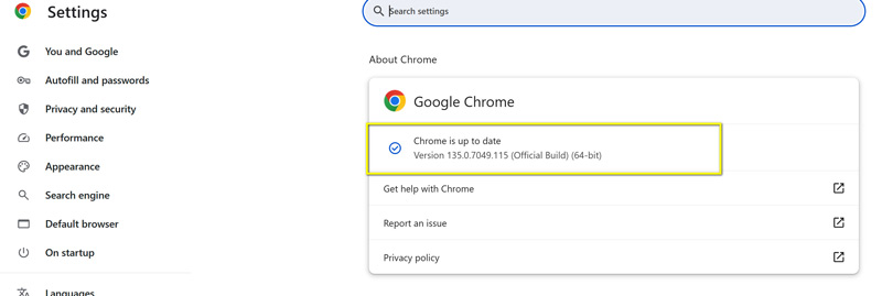 Обновить Chrome