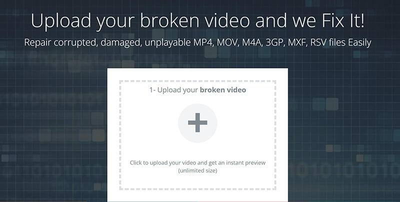 在 Fixvideo 中上傳損壞的 MP4