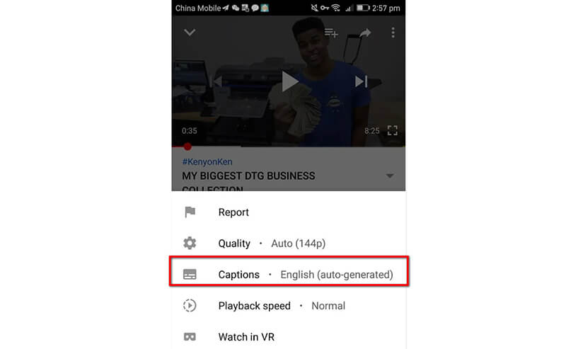 Youtube-Untertitel auf Android