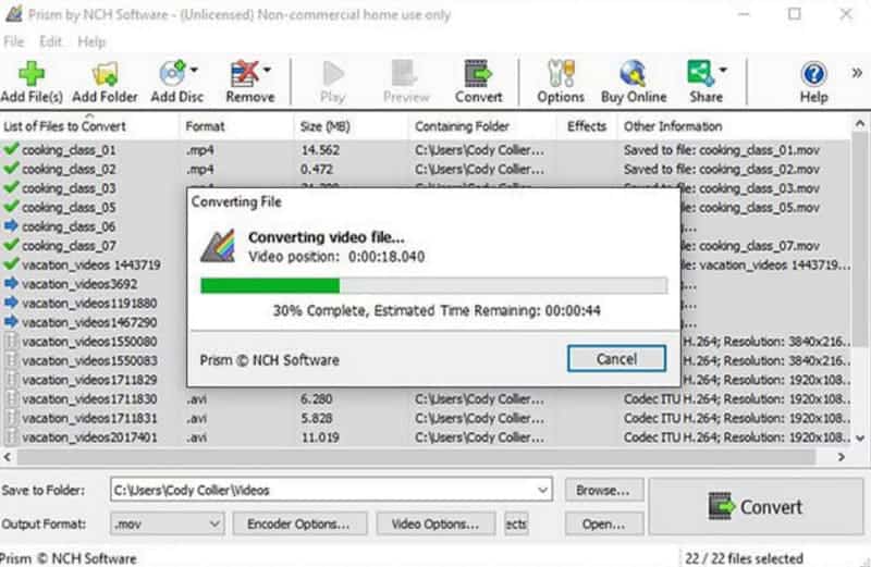 Convert Nch