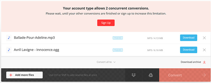 Convertir OGG a MP3 Convertio